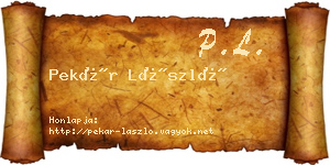 Pekár László névjegykártya